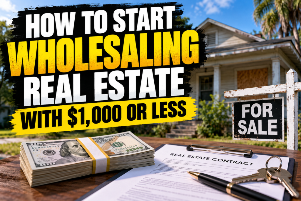 How to start wholesaling real estate with $1,000 or less