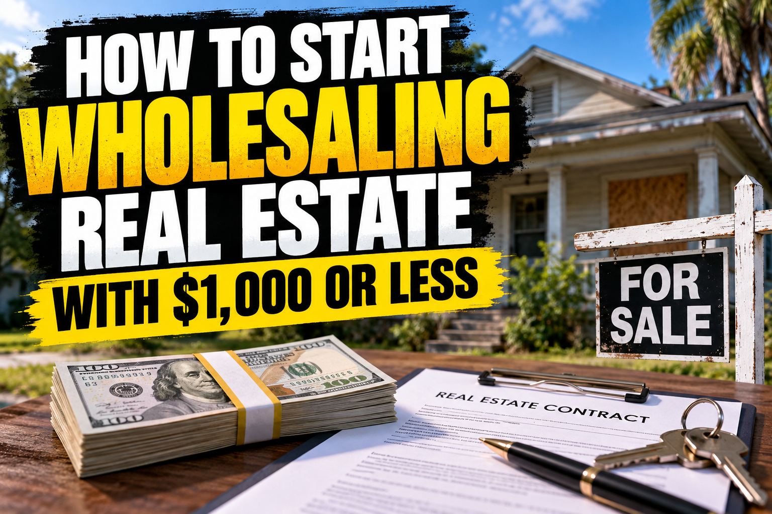 How to start wholesaling real estate with $1,000 or less